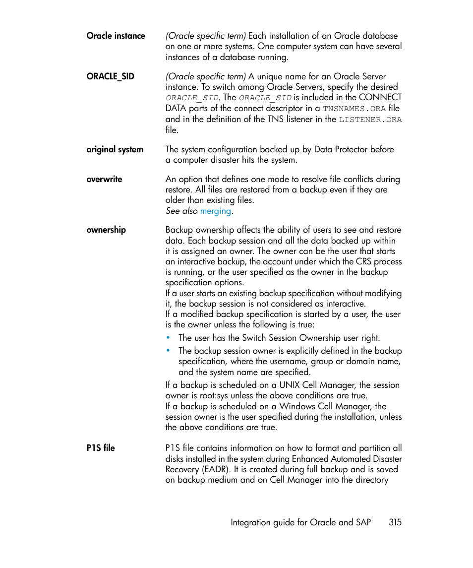 Overwrite | HP A.06.11 User Manual | Page 315 / 344