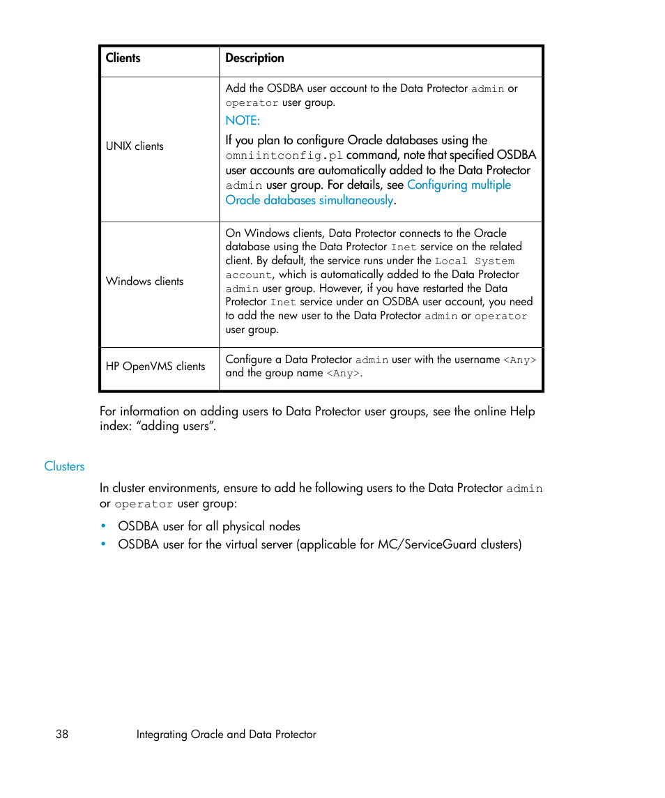 Clusters | HP A.06.11 User Manual | Page 38 / 344