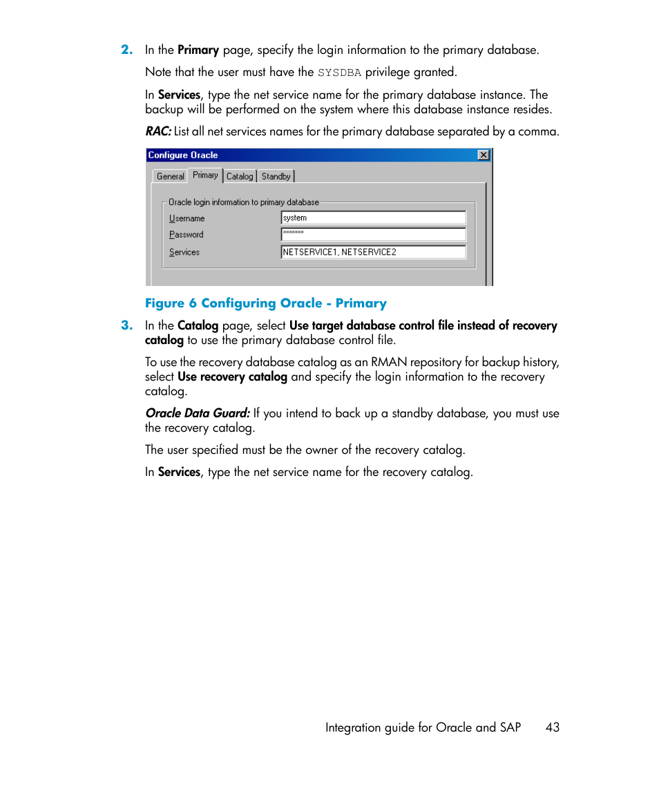 Configuring oracle - primary | HP A.06.11 User Manual | Page 43 / 344