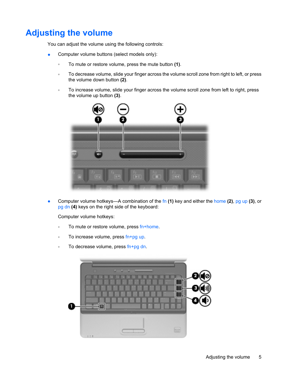 Adjusting the volume | HP Multimedia Computer User Manual | Page 9 / 44