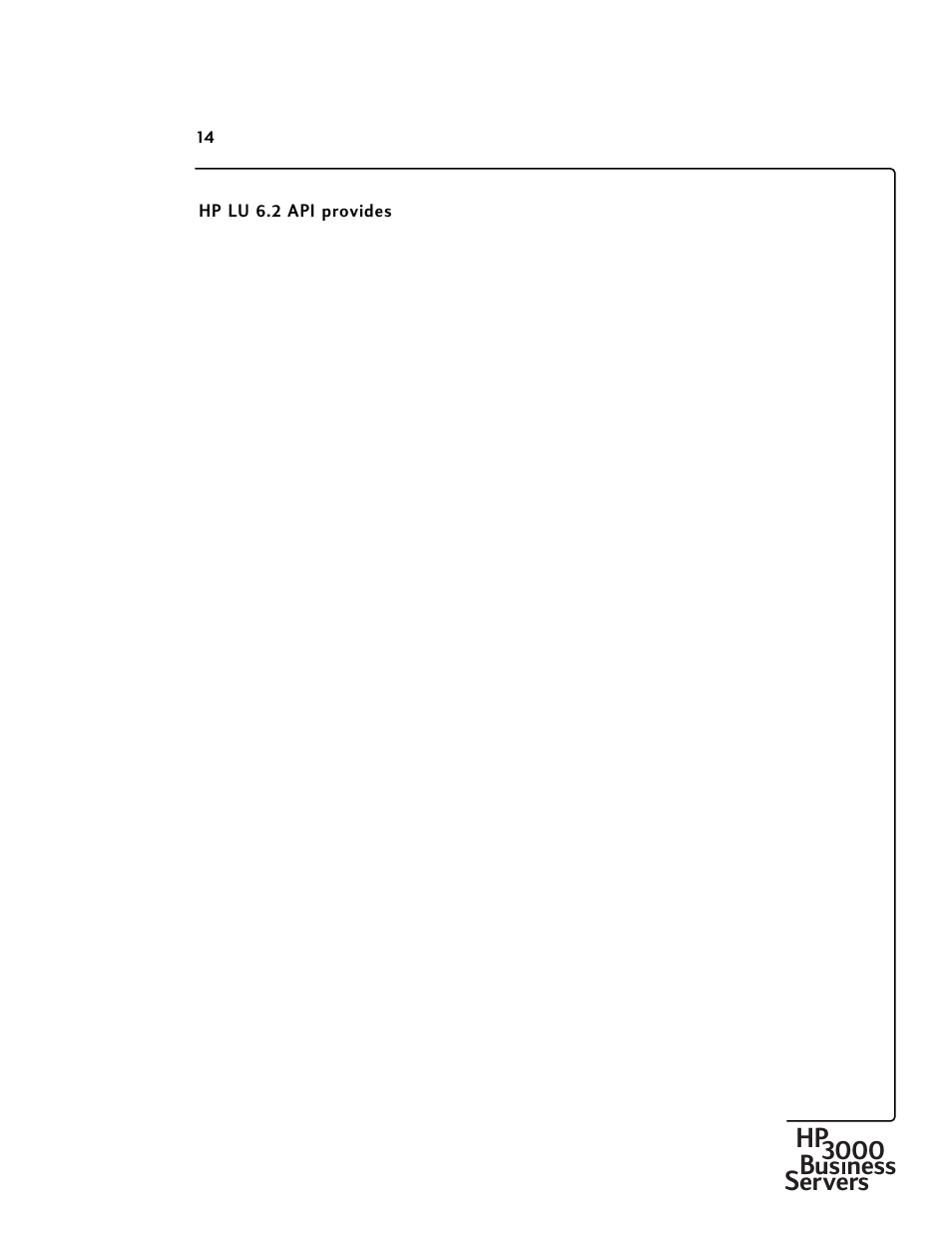 Hp3000 bus ness servers | HP 30292B User Manual | Page 14 / 24