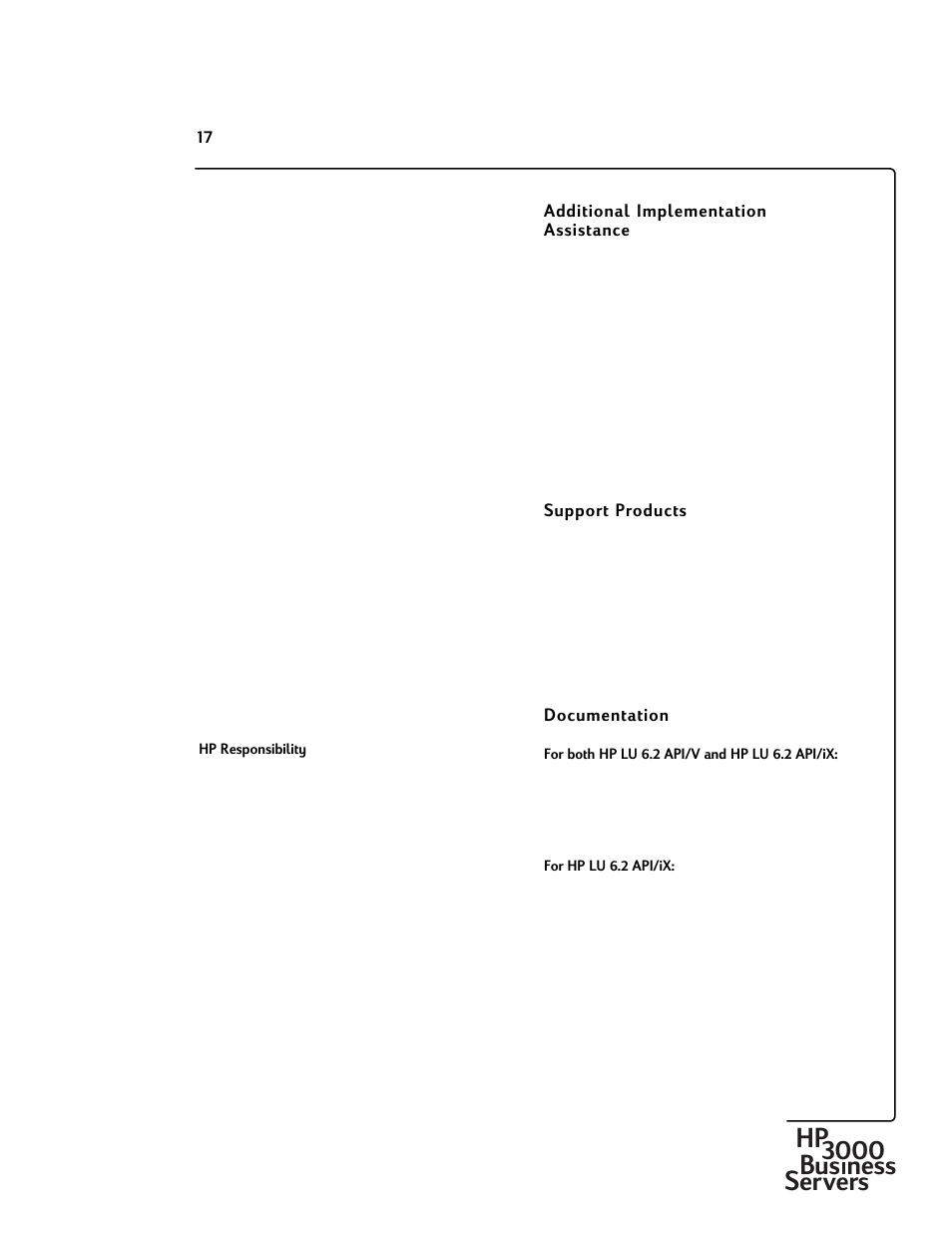 Hp3000 bus ness servers | HP 30292B User Manual | Page 17 / 24