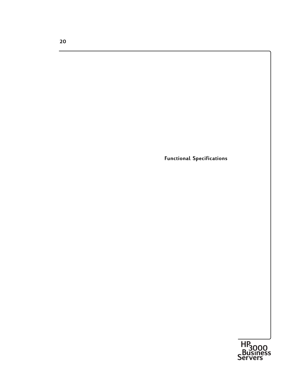 Hp3000 bus ness servers | HP 30292B User Manual | Page 20 / 24