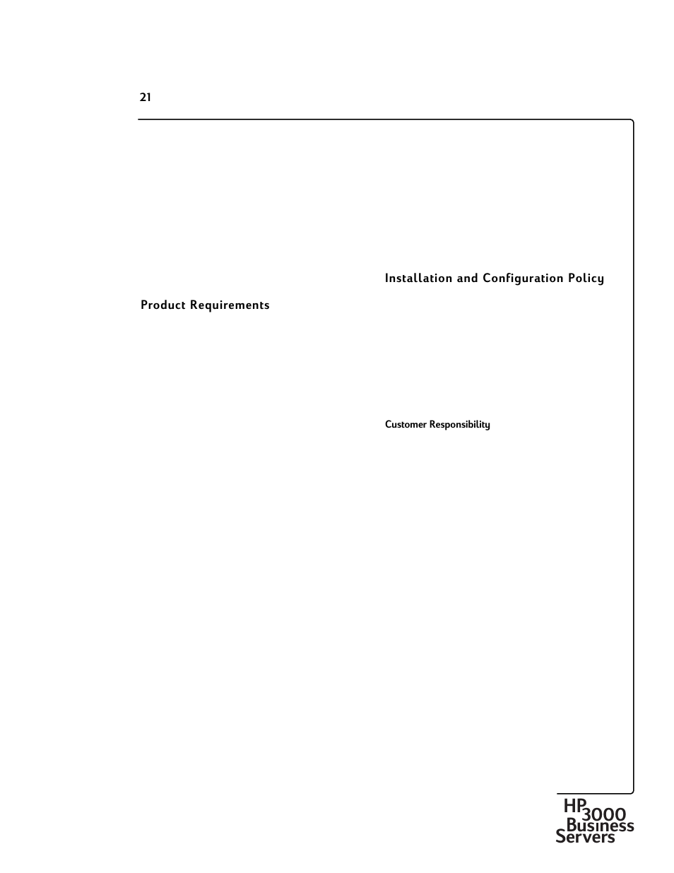 Hp3000 bus ness servers | HP 30292B User Manual | Page 21 / 24