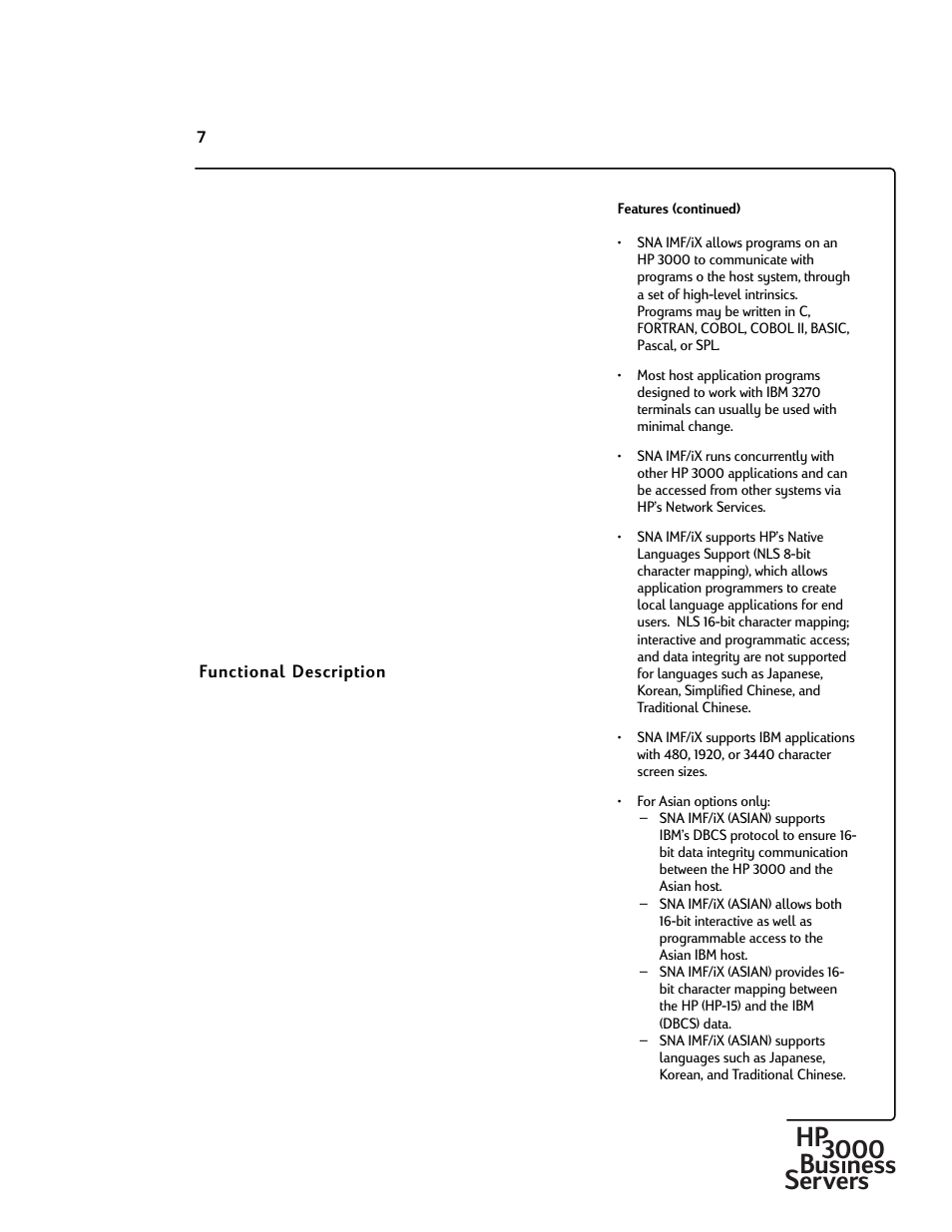 Hp3000 bus ness servers | HP 30292B User Manual | Page 7 / 24