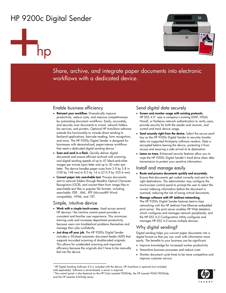 HP 9200c User Manual | 4 pages