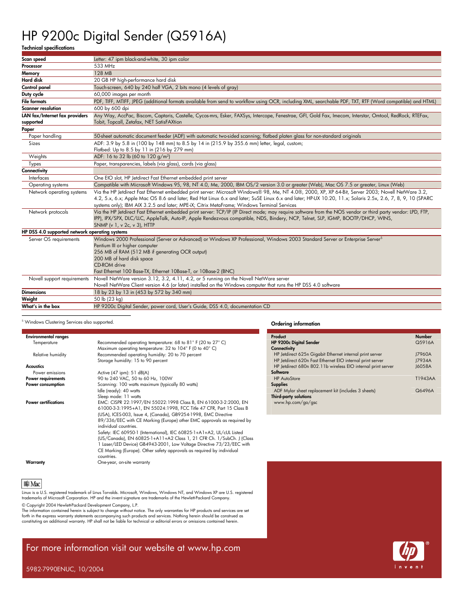 HP 9200c User Manual | Page 4 / 4