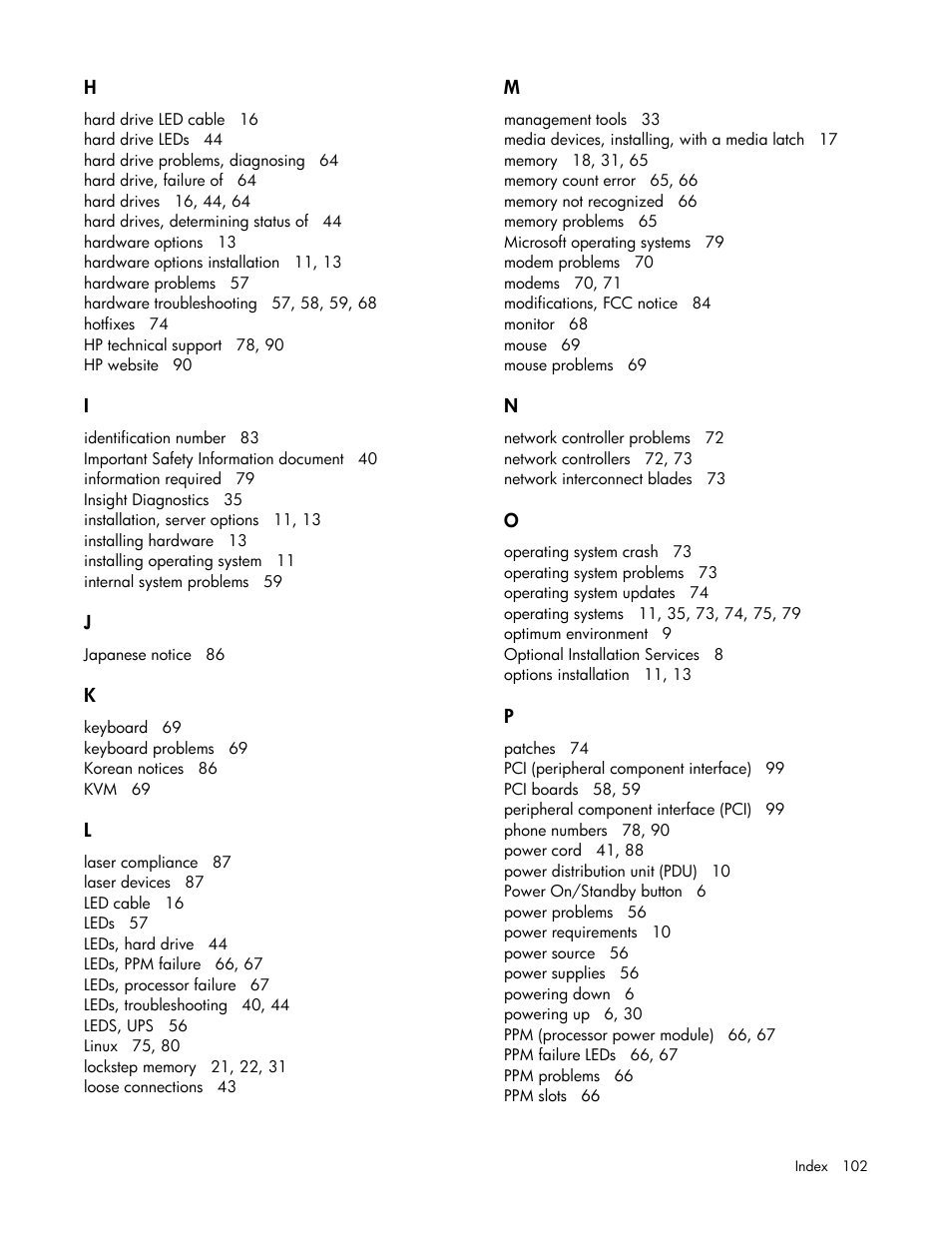 HP ProLiant Series ML100 User Manual | Page 102 / 103