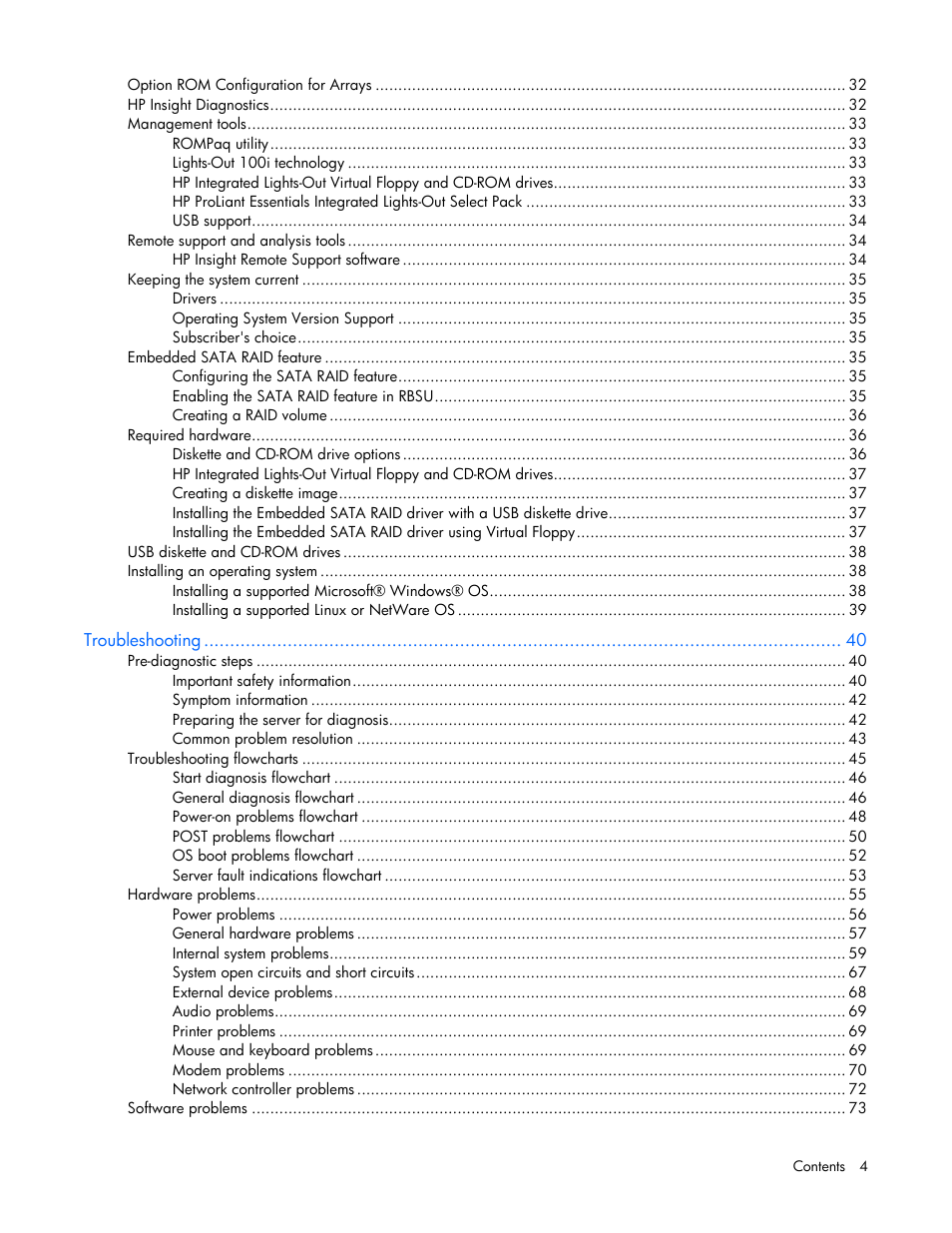 HP ProLiant Series ML100 User Manual | Page 4 / 103