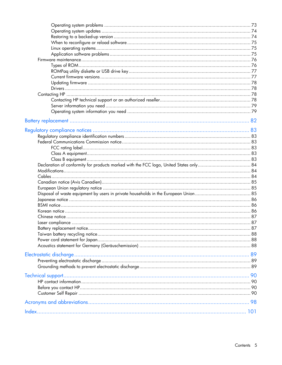 HP ProLiant Series ML100 User Manual | Page 5 / 103