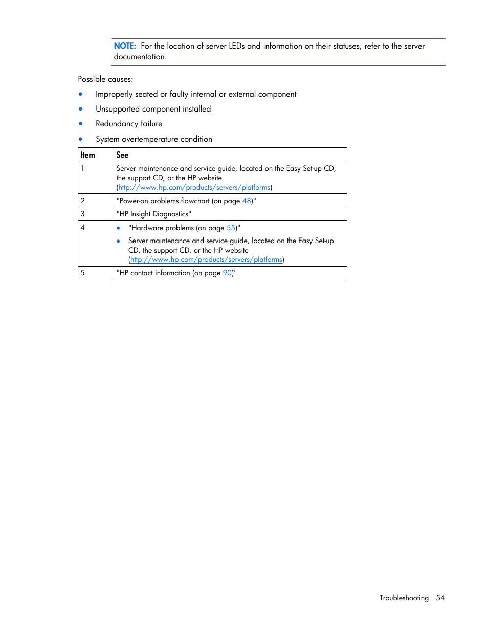 Hardware problems | HP ProLiant Series ML100 User Manual | Page 54 / 103