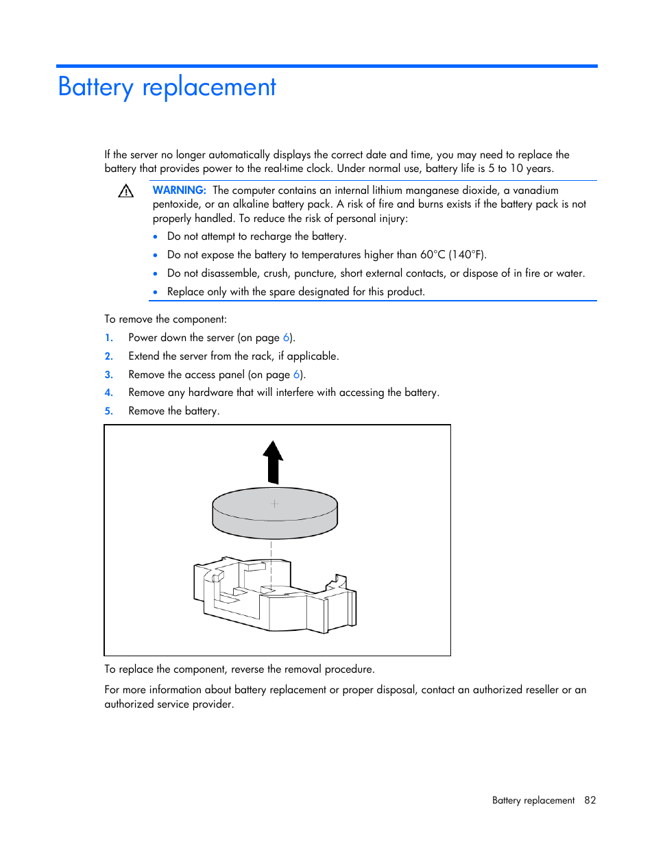 Battery replacement, Modifications, Cables | HP ProLiant Series ML100 User Manual | Page 82 / 103