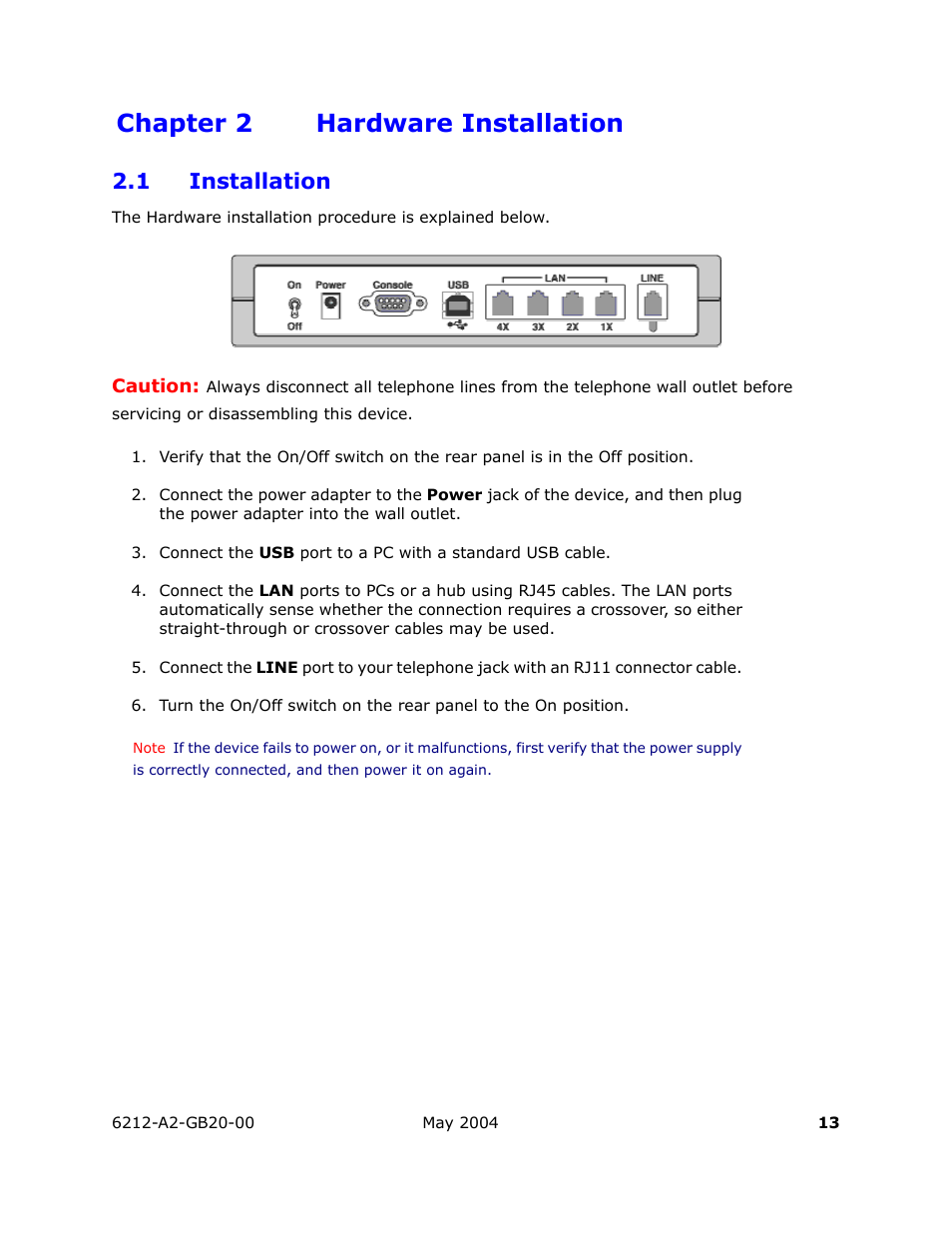 Hardware installation, Installation, Chapter 2 hardware installation | 1 installation | HP 6212 User Manual | Page 13 / 101