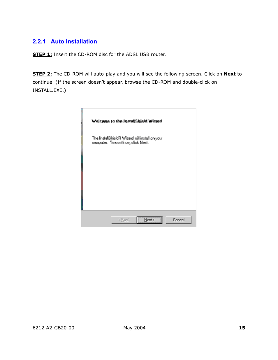 Auto installation, 1 auto installation | HP 6212 User Manual | Page 15 / 101
