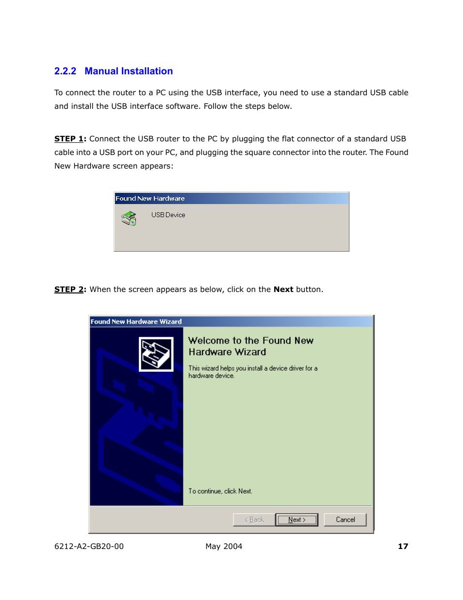 Manual installation, 2 manual installation | HP 6212 User Manual | Page 17 / 101