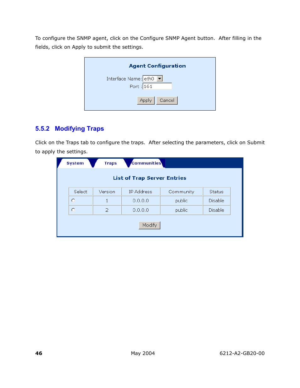 Modifying traps, 2 modifying traps | HP 6212 User Manual | Page 46 / 101