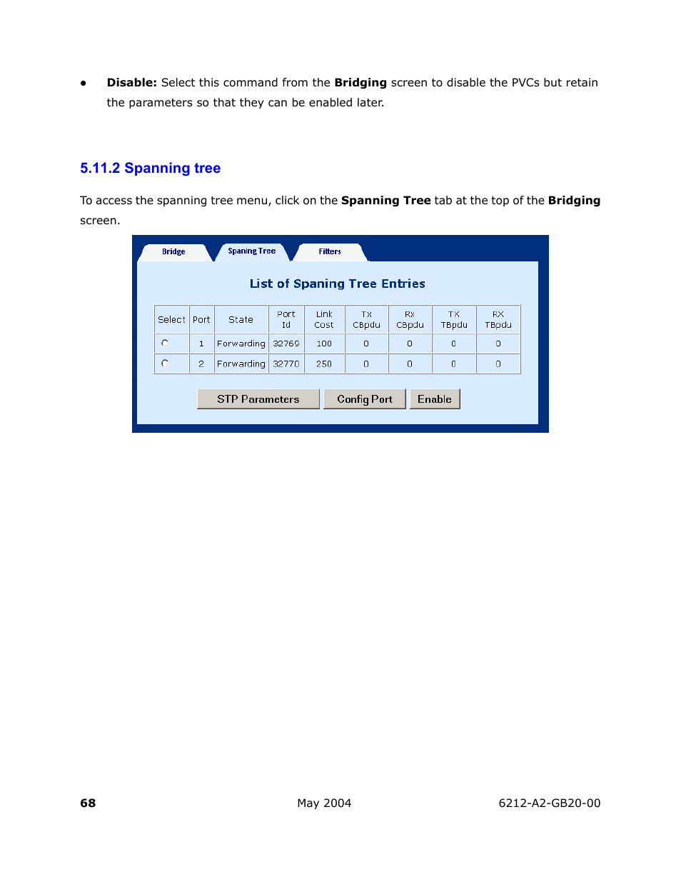 Spanning tree, 2 spanning tree | HP 6212 User Manual | Page 68 / 101