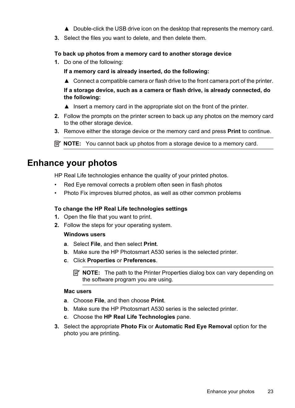 Enhance your photos | HP Photosmart A530 Series User Manual | Page 25 / 68