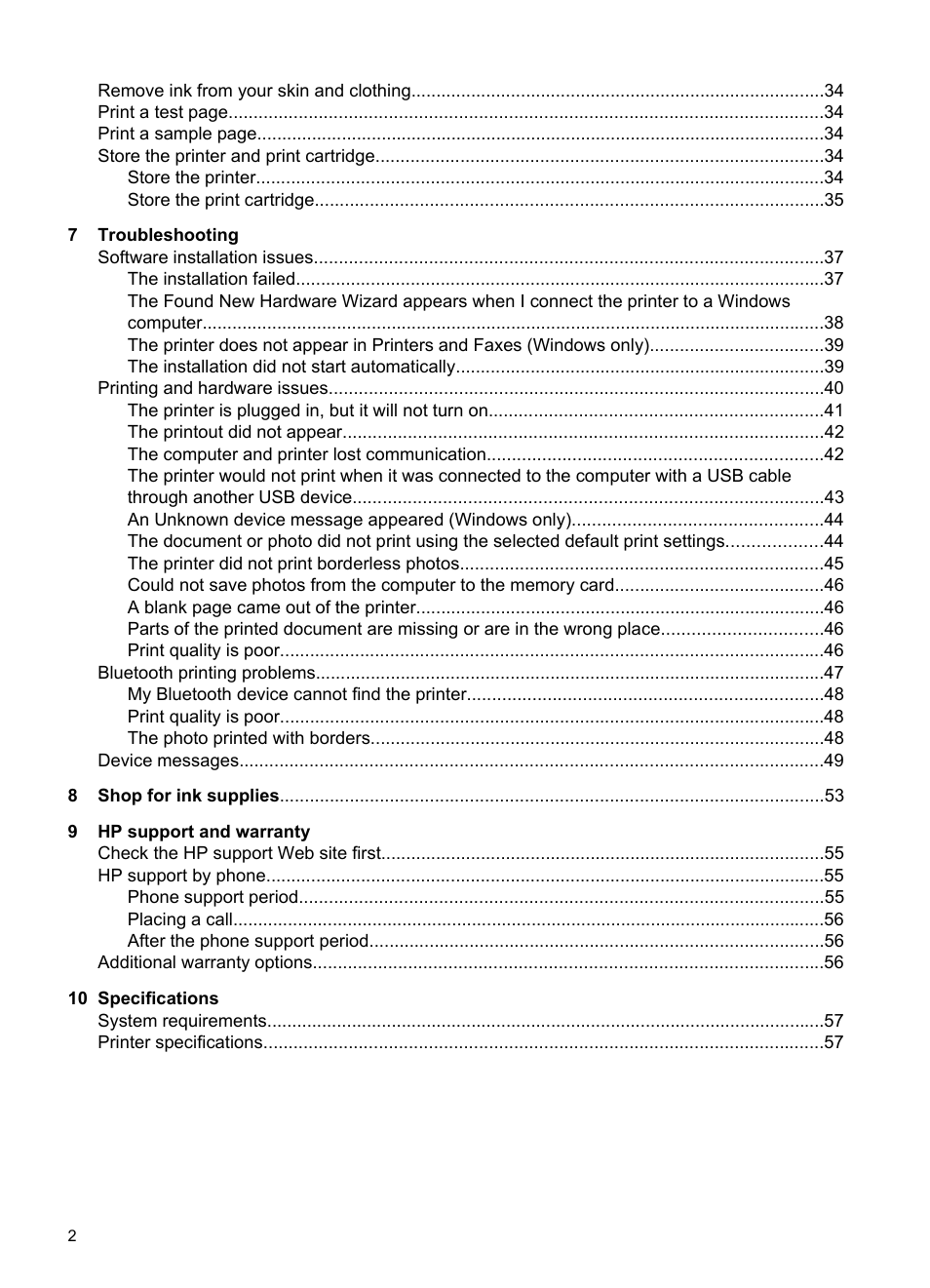 HP Photosmart A530 Series User Manual | Page 4 / 68