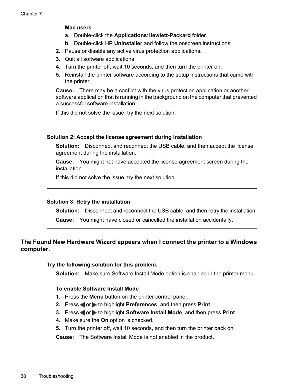 Solution 3: retry the installation | HP Photosmart A530 Series User Manual | Page 40 / 68