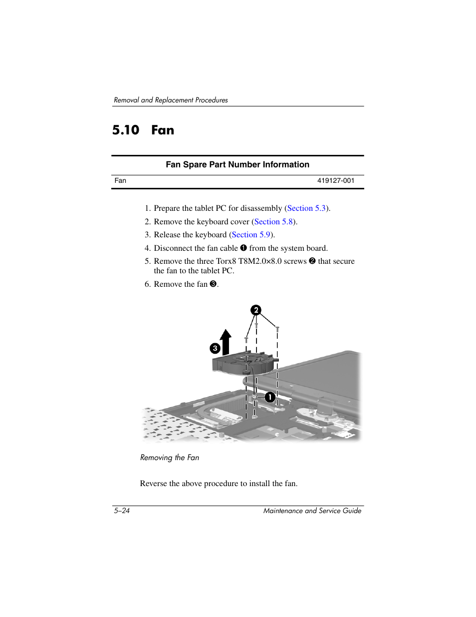 10 fan, 10 fan –24 | HP TC4400 User Manual | Page 107 / 219