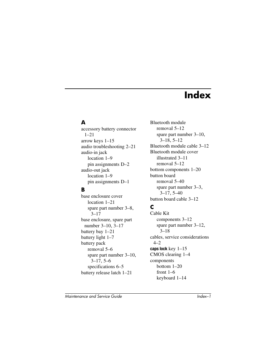 Index | HP TC4400 User Manual | Page 213 / 219