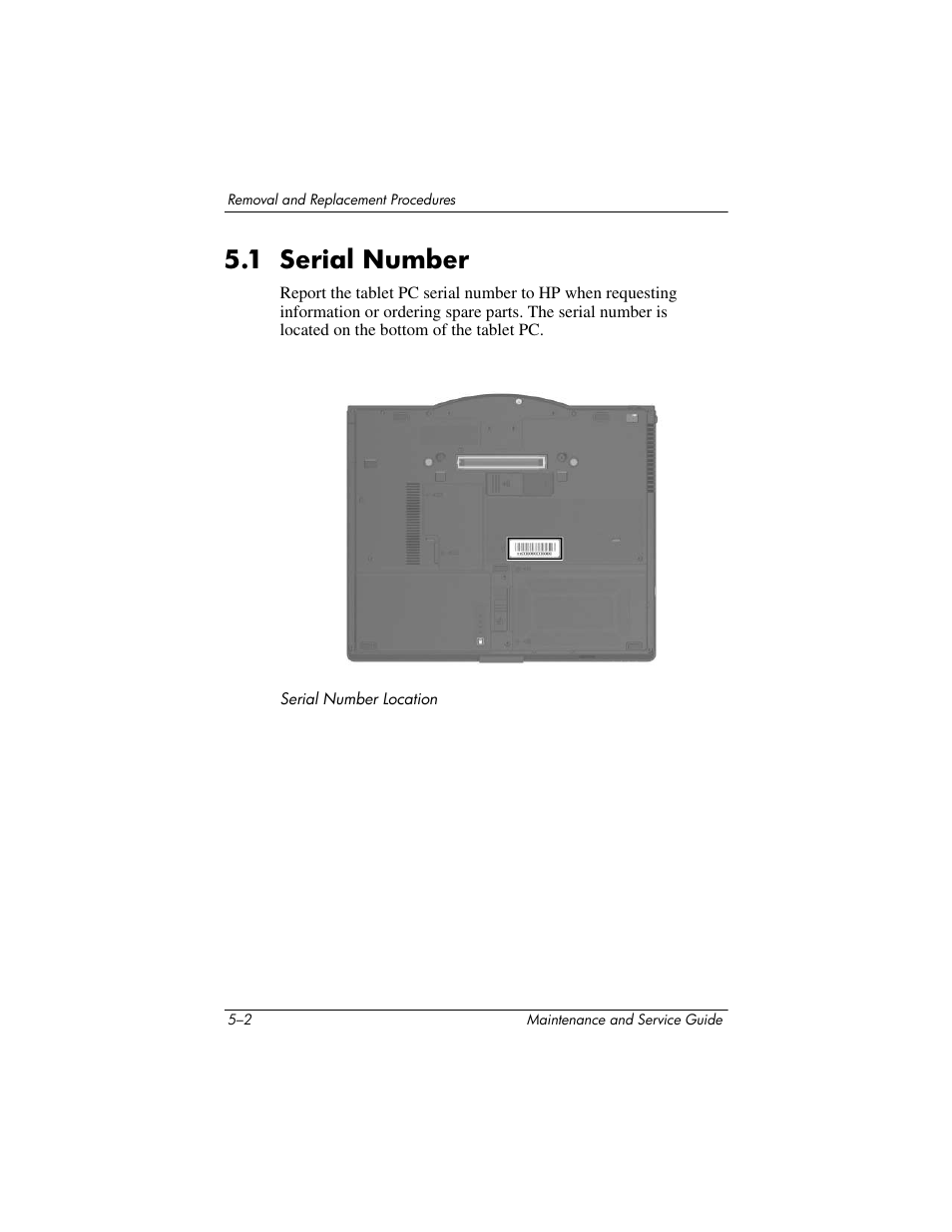 1 serial number, 1 serial number –2 | HP TC4400 User Manual | Page 85 / 219
