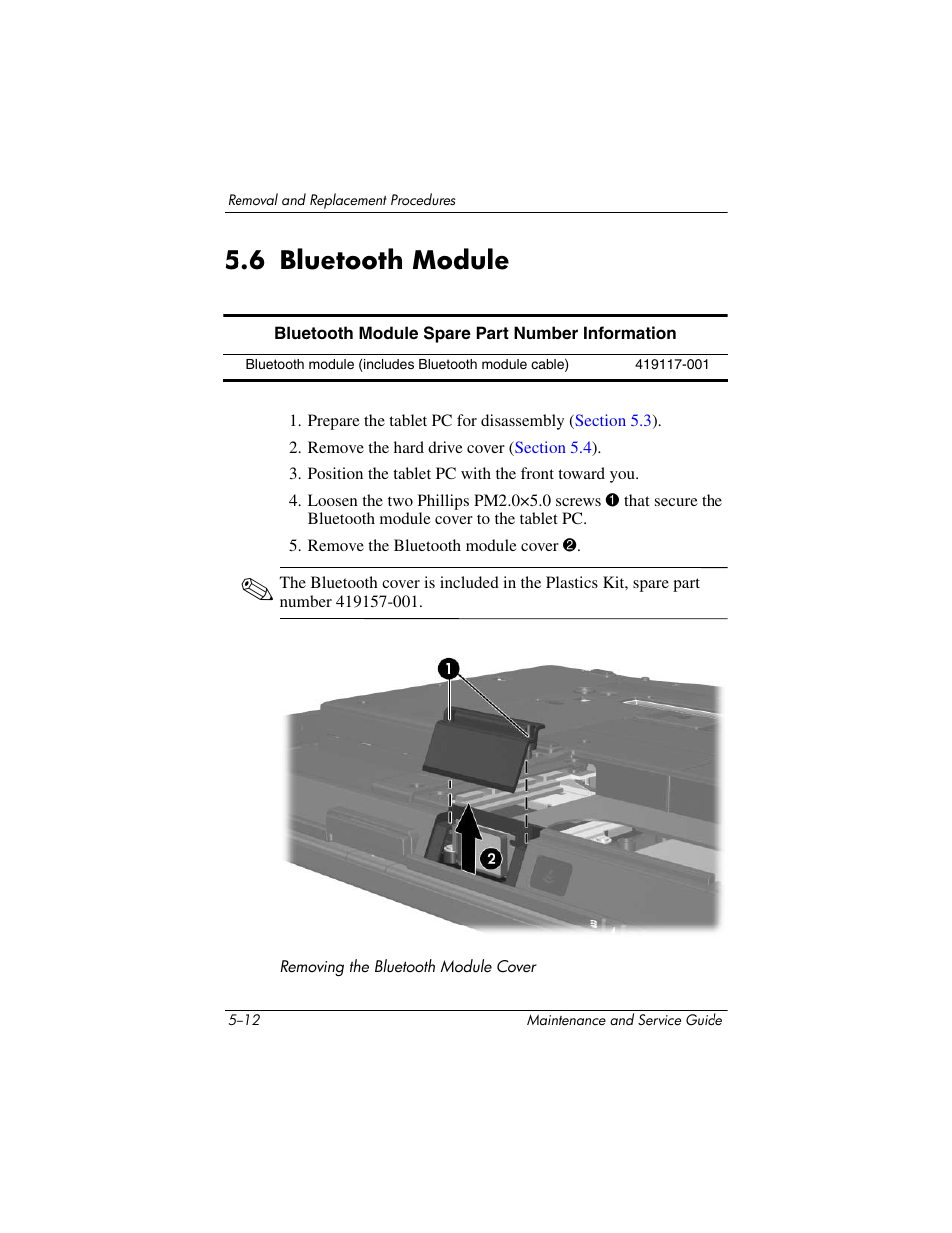 6 bluetooth module, 6 bluetooth module –12, Bluetooth module | HP TC4400 User Manual | Page 95 / 219