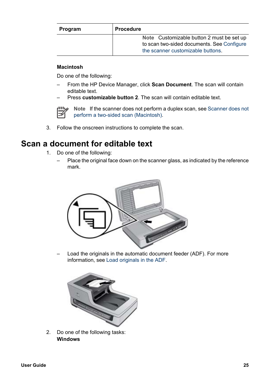 Scan a document as an image, Scan a document for editable text | HP 8300 User Manual | Page 27 / 65