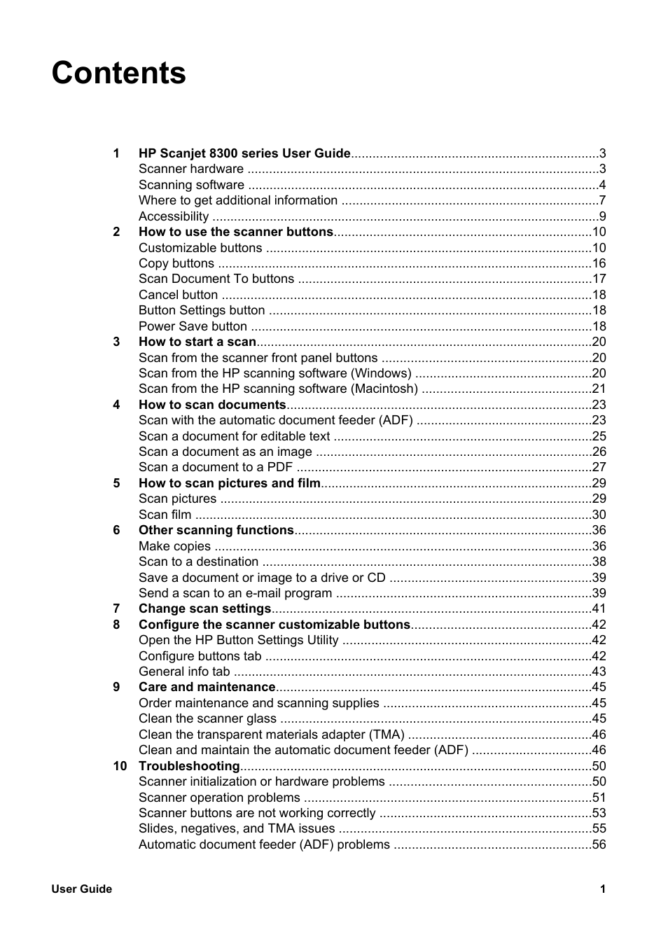 HP 8300 User Manual | Page 3 / 65