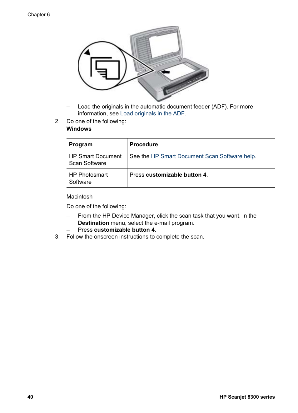 Change scan settings | HP 8300 User Manual | Page 42 / 65