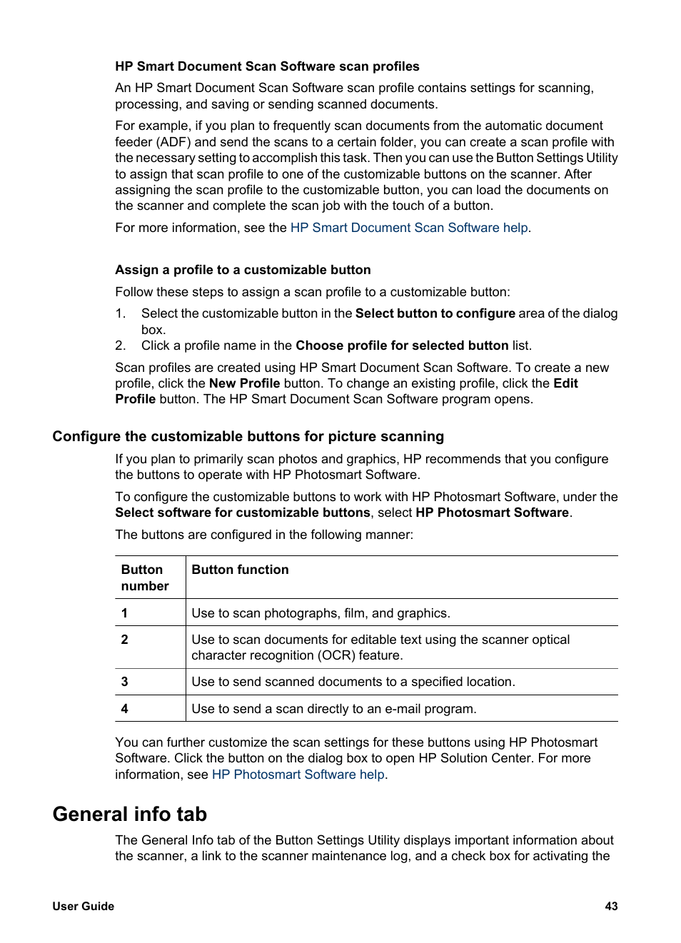 General info tab | HP 8300 User Manual | Page 45 / 65