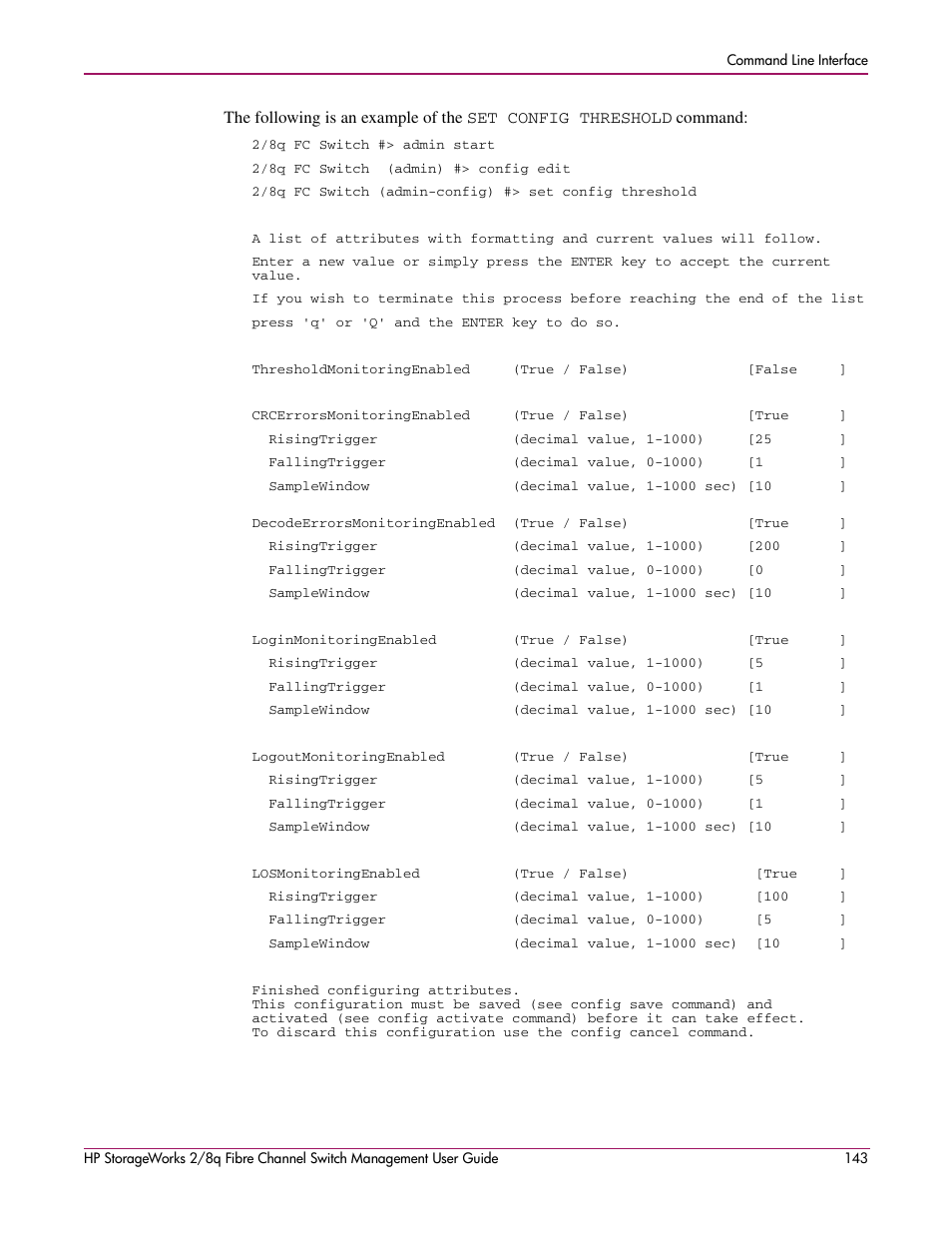 HP 2/8q Fibre Channel User Manual | Page 143 / 188