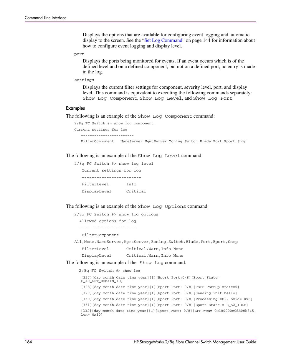 Examples | HP 2/8q Fibre Channel User Manual | Page 164 / 188