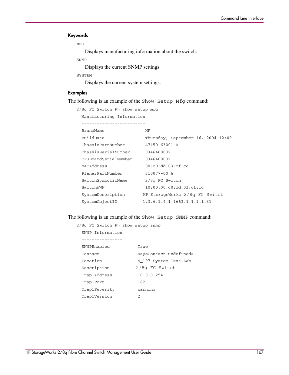 Keywords examples | HP 2/8q Fibre Channel User Manual | Page 167 / 188
