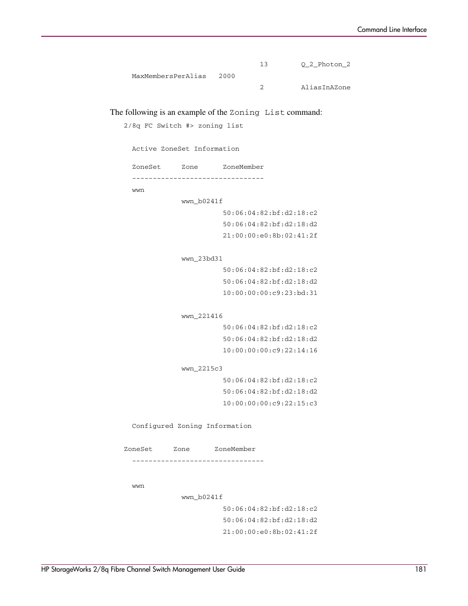 HP 2/8q Fibre Channel User Manual | Page 181 / 188