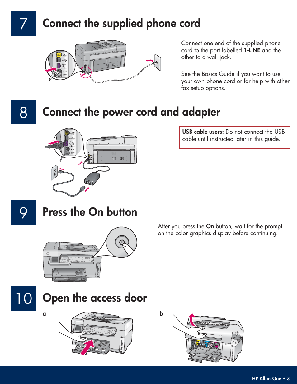 Connect the supplied phone cord | HP C6100 User Manual | Page 3 / 16