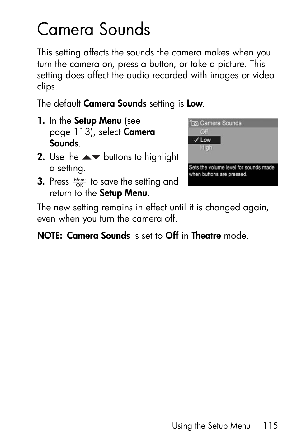 Camera sounds | HP R818 User Manual | Page 115 / 200