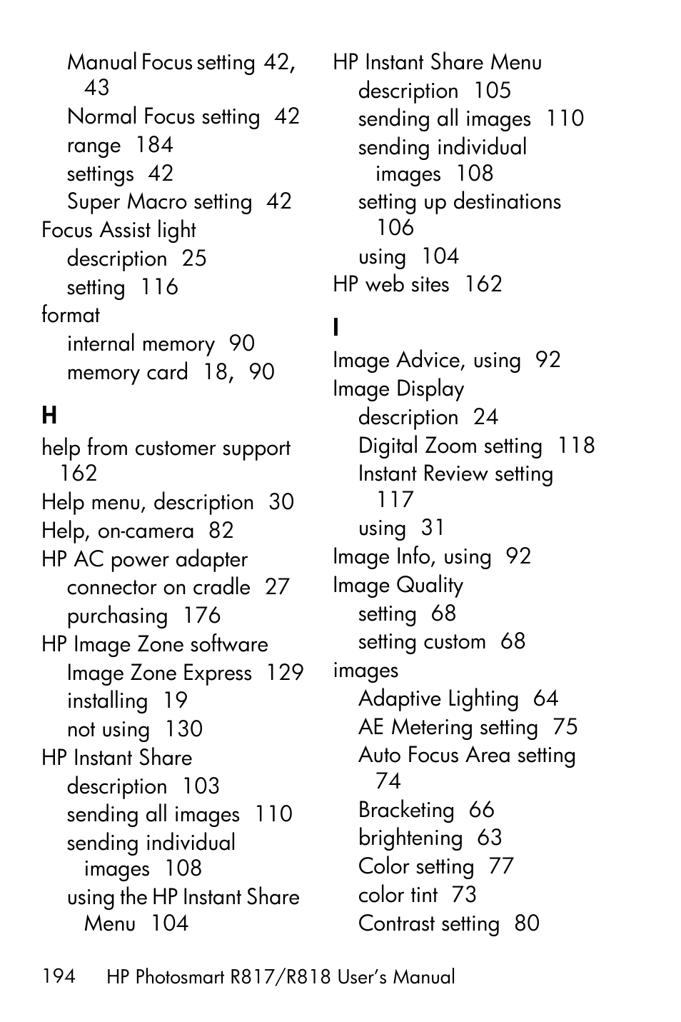 HP R818 User Manual | Page 194 / 200