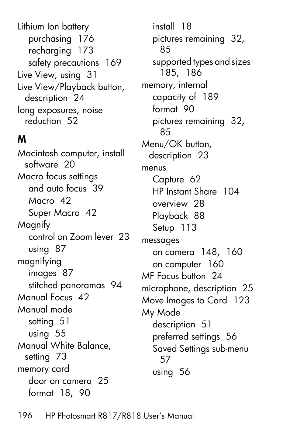 HP R818 User Manual | Page 196 / 200