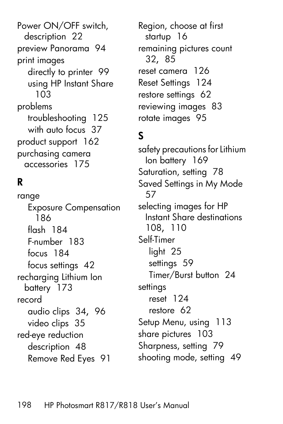 HP R818 User Manual | Page 198 / 200