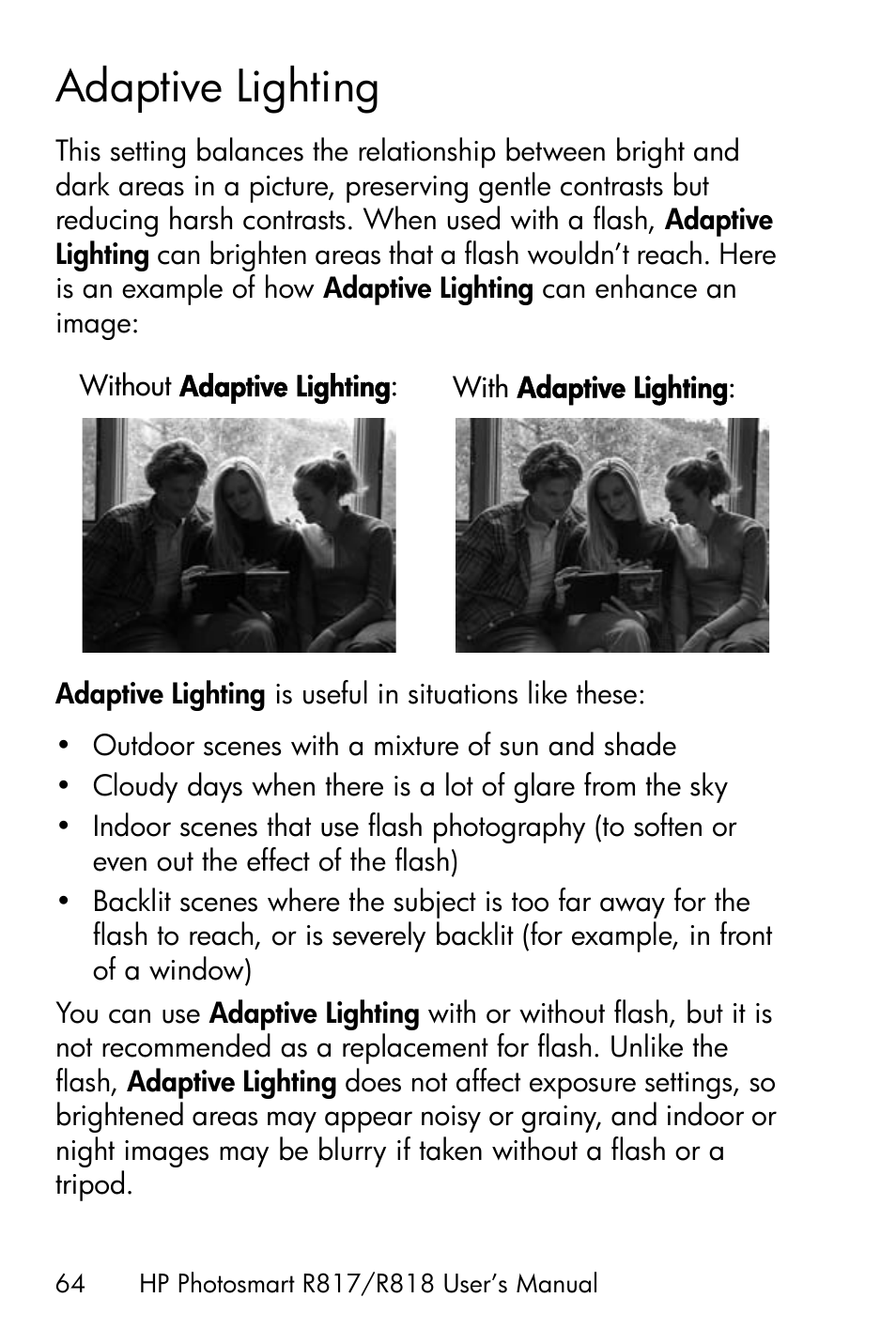 Adaptive lighting | HP R818 User Manual | Page 64 / 200
