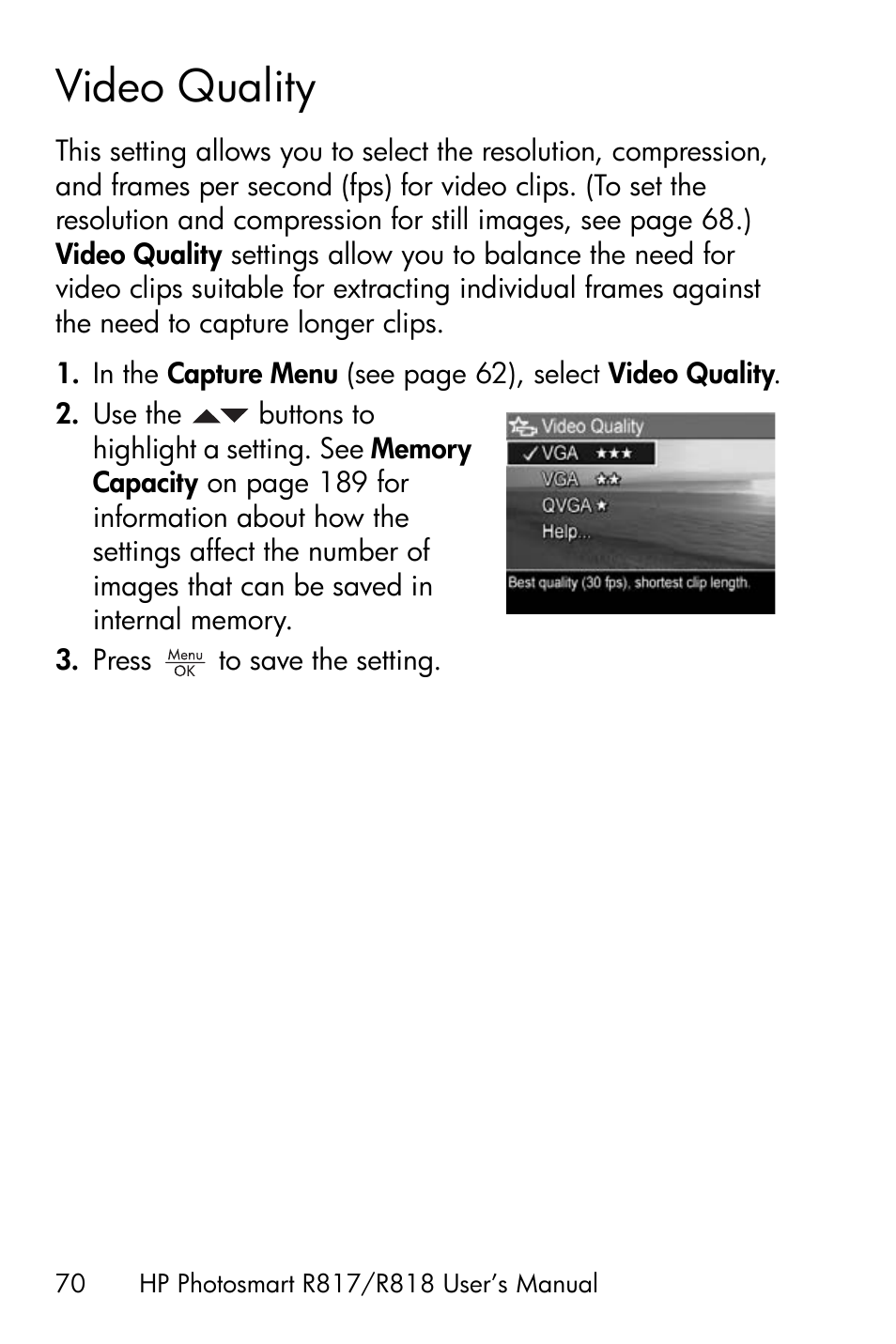 Video quality | HP R818 User Manual | Page 70 / 200