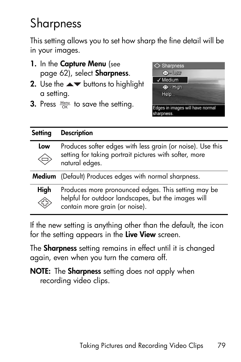 Sharpness | HP R818 User Manual | Page 79 / 200