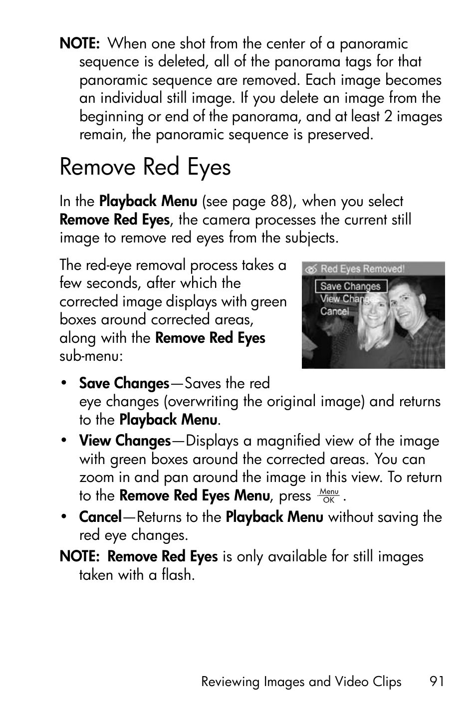 Remove red eyes | HP R818 User Manual | Page 91 / 200