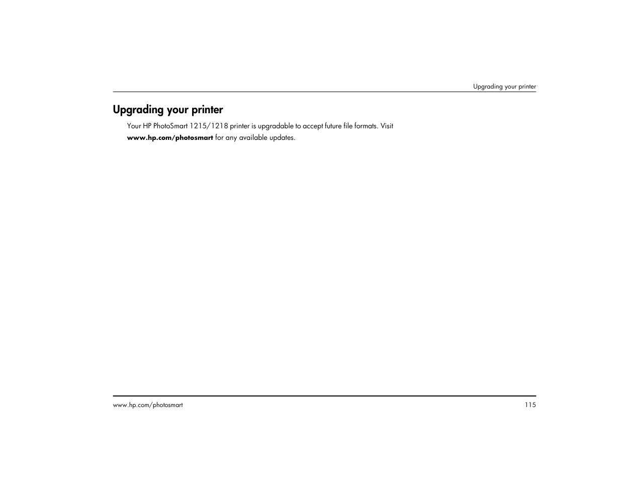 Upgrading your printer | HP 1215 User Manual | Page 121 / 127