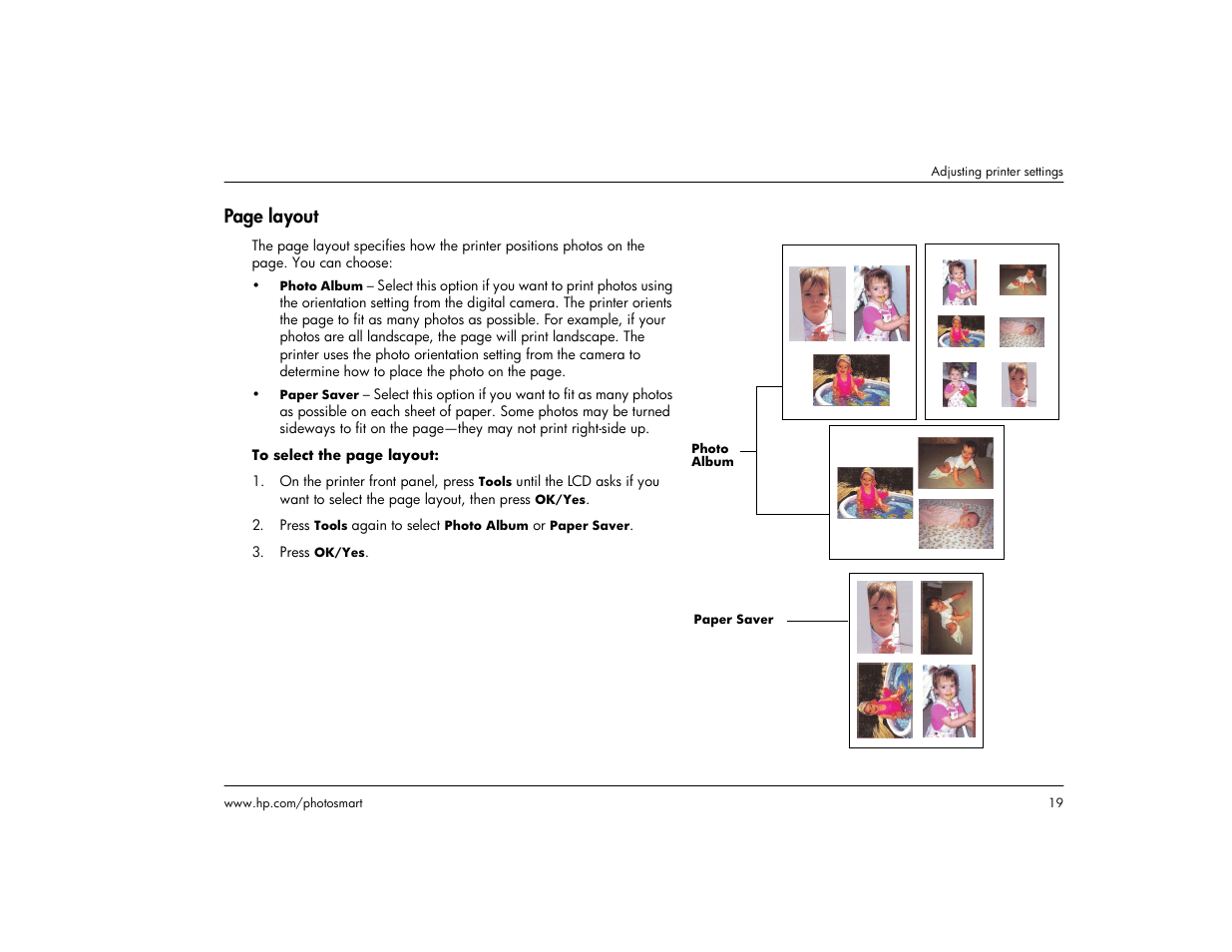 Page layout | HP 1215 User Manual | Page 25 / 127