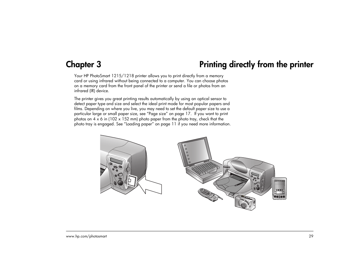 Chapter 3 printing directly from the printer | HP 1215 User Manual | Page 35 / 127