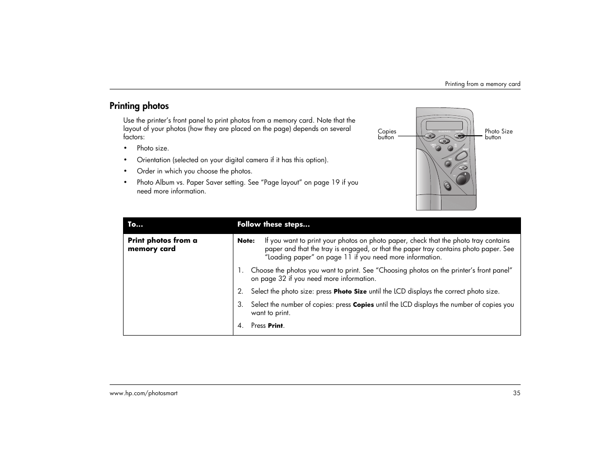 Printing photos | HP 1215 User Manual | Page 41 / 127