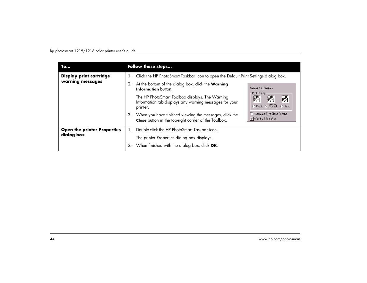 HP 1215 User Manual | Page 50 / 127